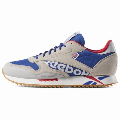 Reebok Classic Leather Ripple Altered Shoes For Men Colour:Royal/Grey/Red/Grey